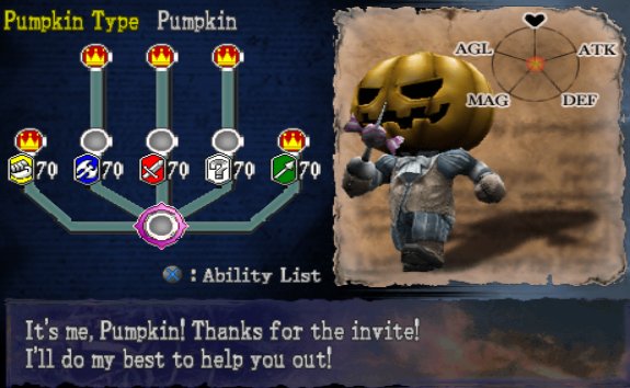 castlevania curse of darkness Pumpkin id