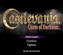 Castlevania: Curse of Darkness title screen usa
